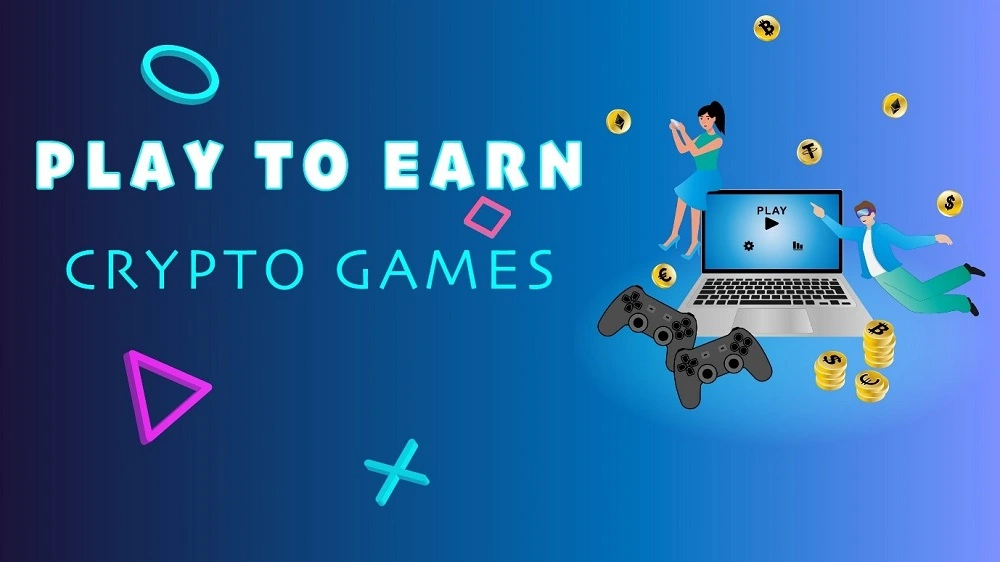 alt=&quot;An animated gaming image with a text saying &quot;Play to earn crypto games&quot;&quot;