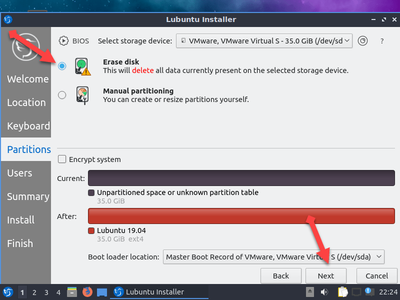 Install Lubuntu on VMware on Windows 10