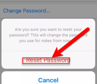 Reset Forgotten Notes App Password
