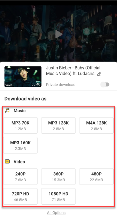 Download YouTube Videos using Snaptube
