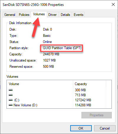 3 Ways To Check If a Disk Drive is GPT or MBR in Windows 10