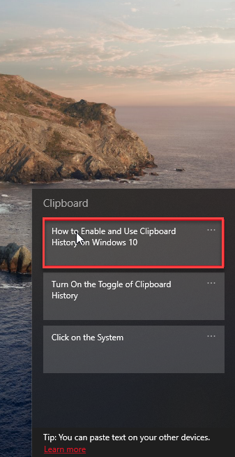 How to Enable and Use Clipboard History on Windows 10