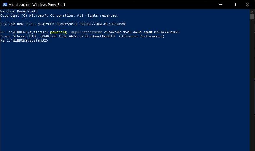 Enable the Ultimate Power Plan on Windows 10