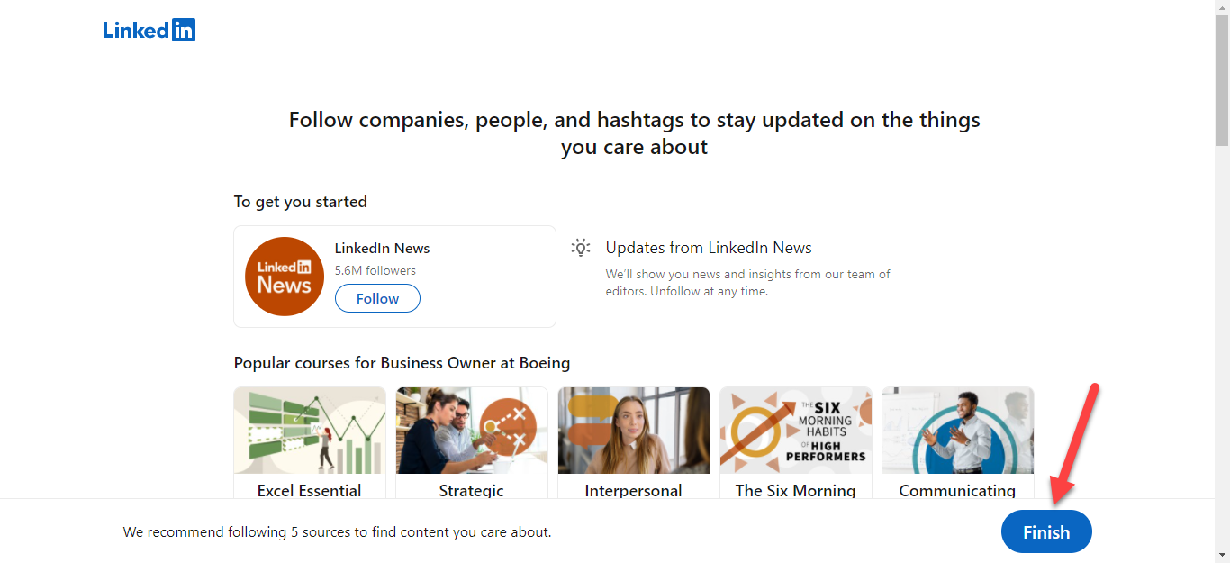 Create a LinkedIn Account