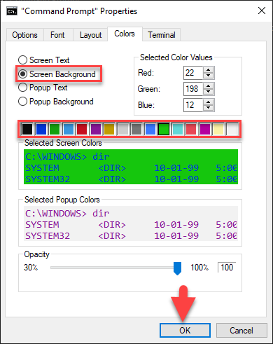 Change Background and Font Color in CMD