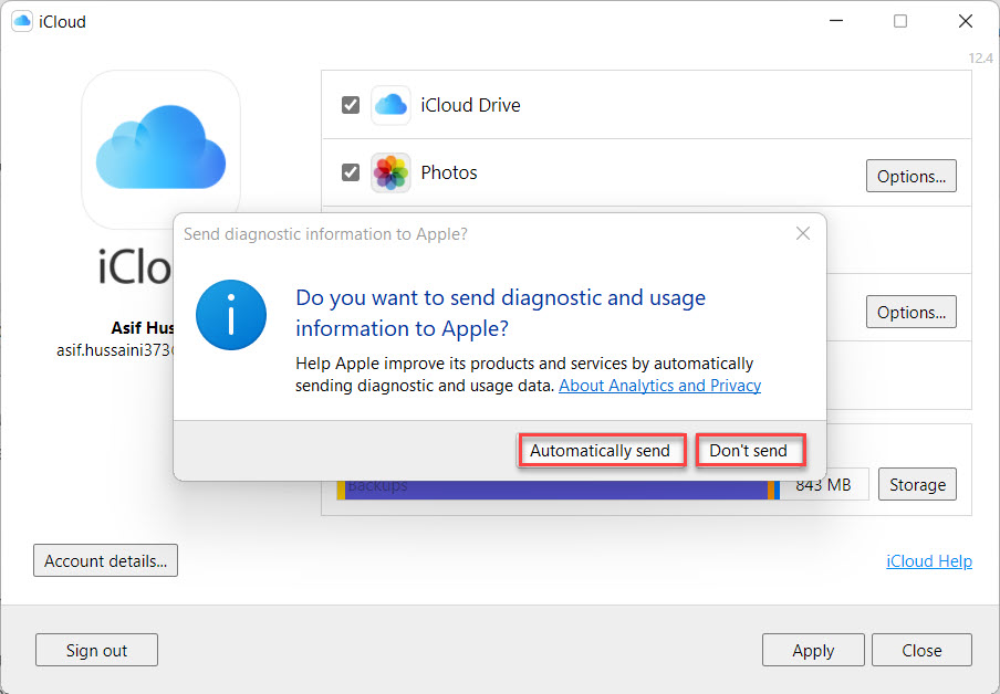 Use iCloud in Windows 11