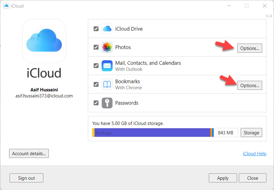 Use iCloud in Windows 11