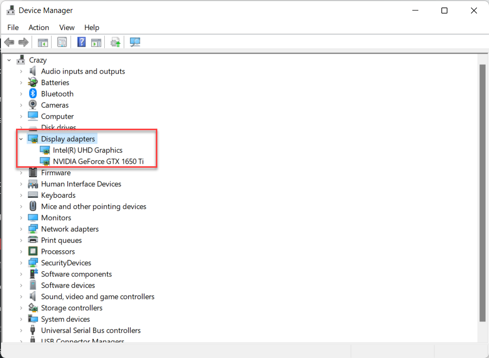 Check Graphics Card in Windows 11