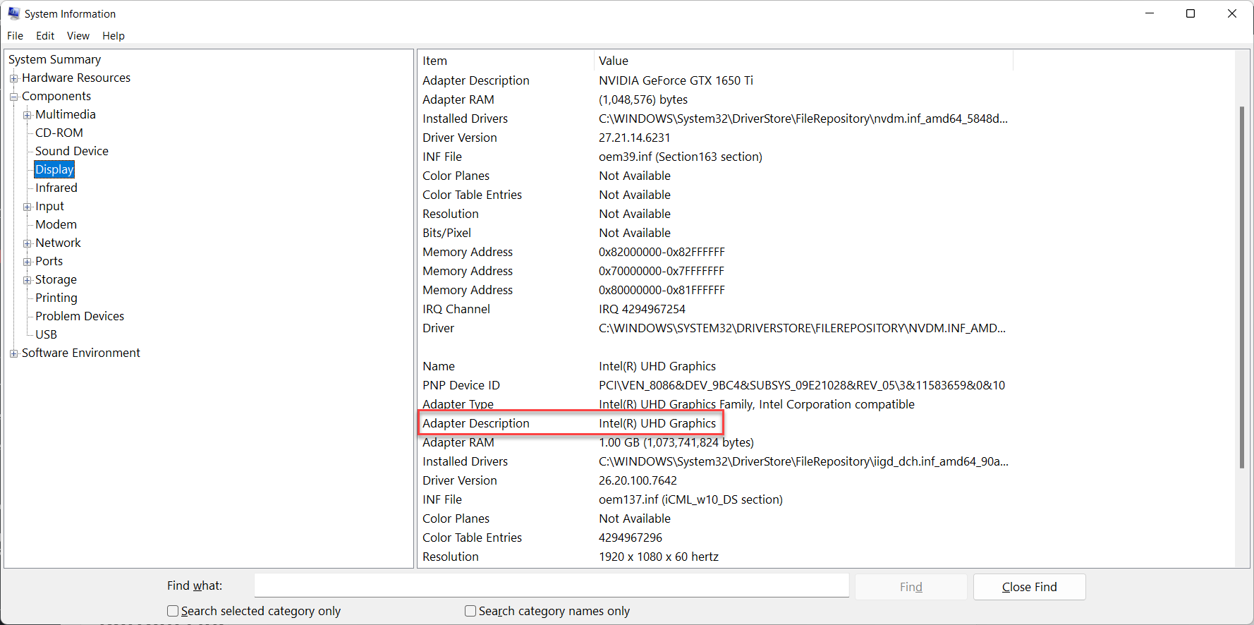 Check Graphics Card in Windows 11