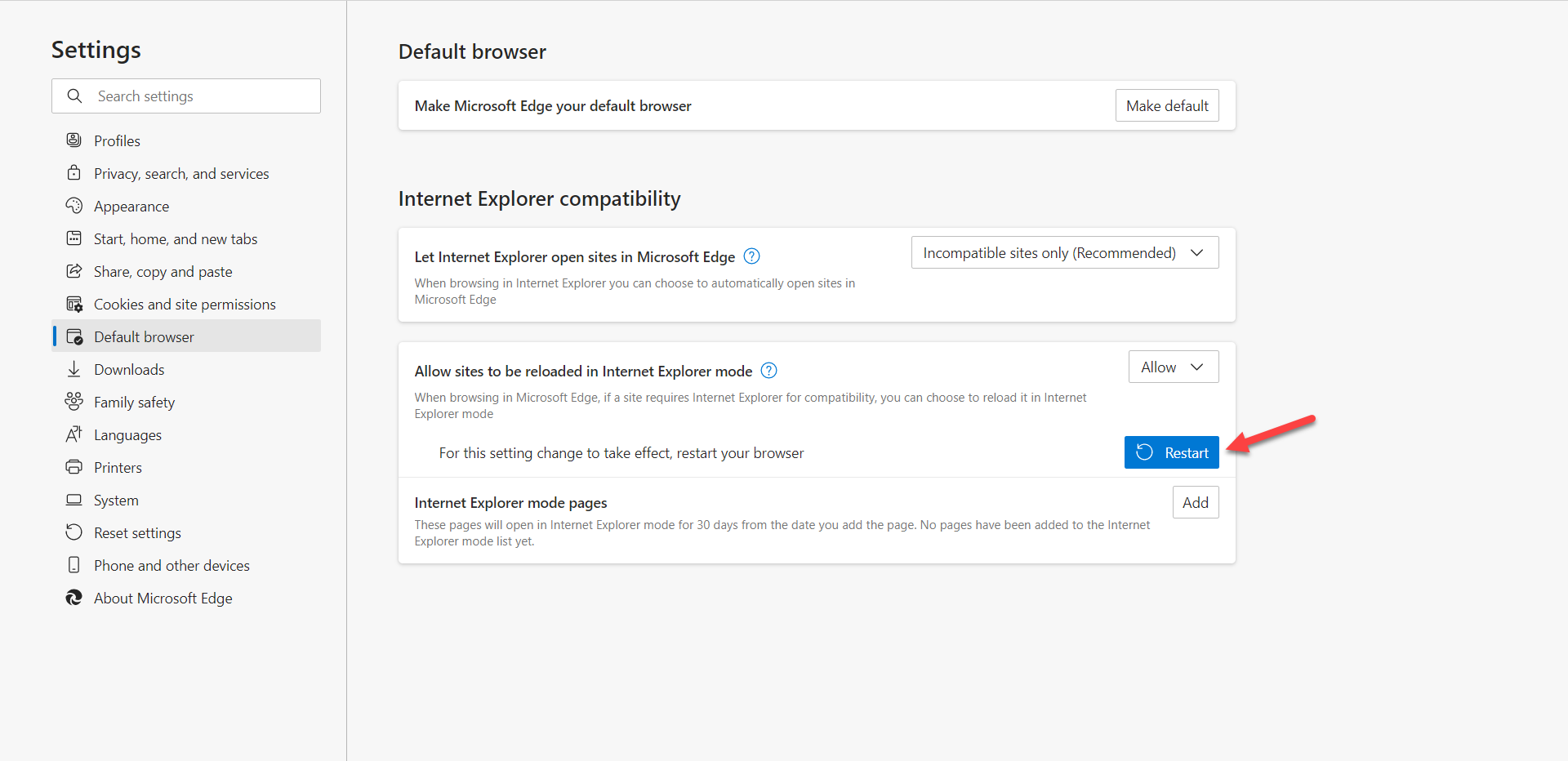 Enable Internet Explorer in Windows 11