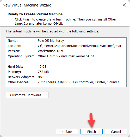 Install PearOS Monterey on VMware