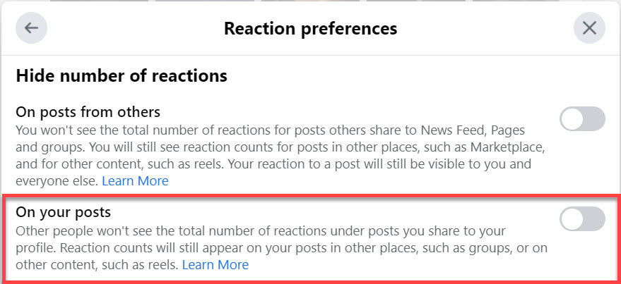 Hide Likes on Facebook