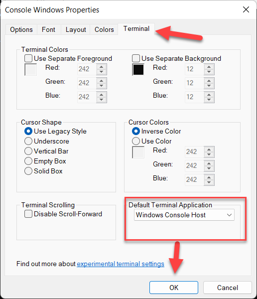 Change the Default Terminal