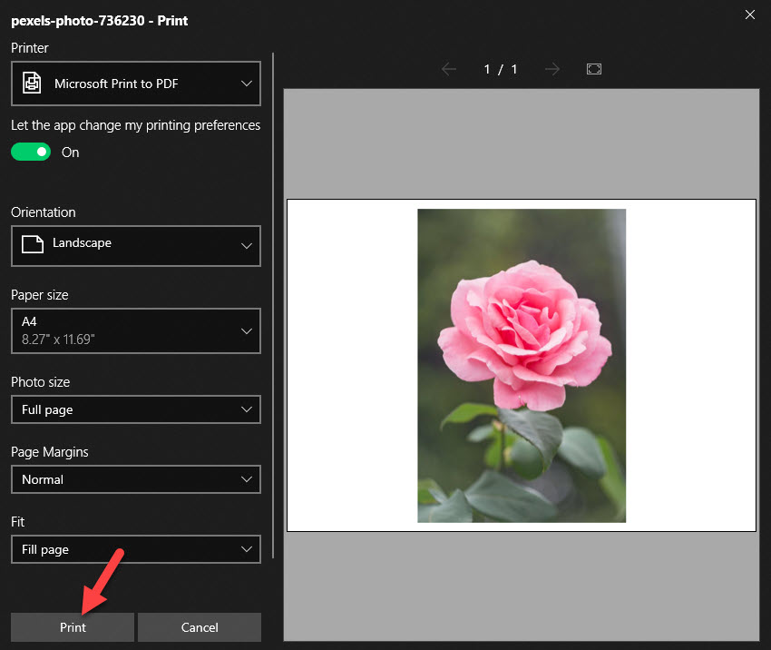 Convert JPG to PDF on Windows 11