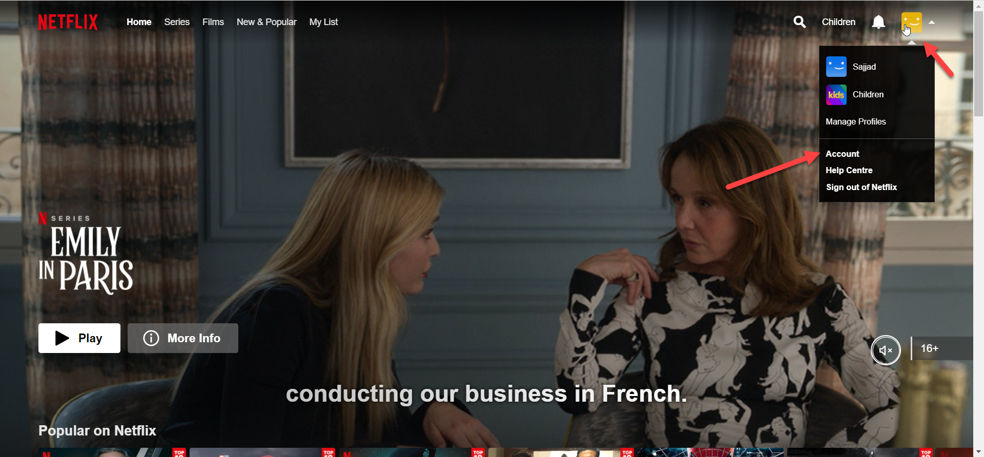 Change Netflix Account Language