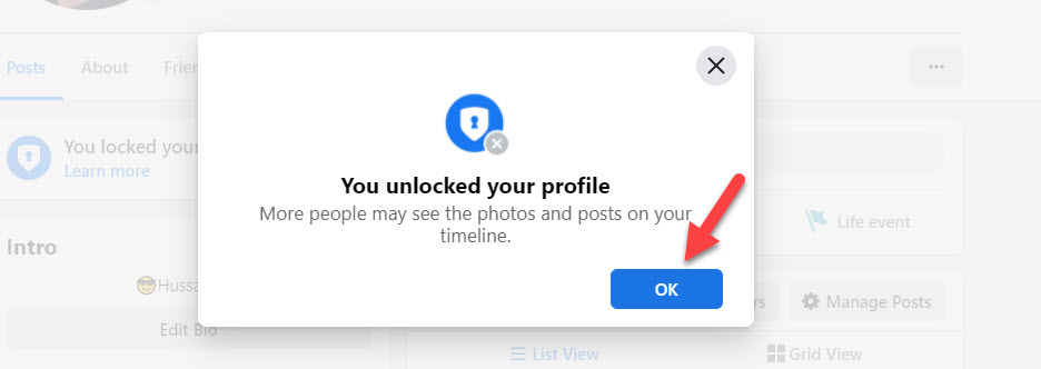 Lock Facebook Profile