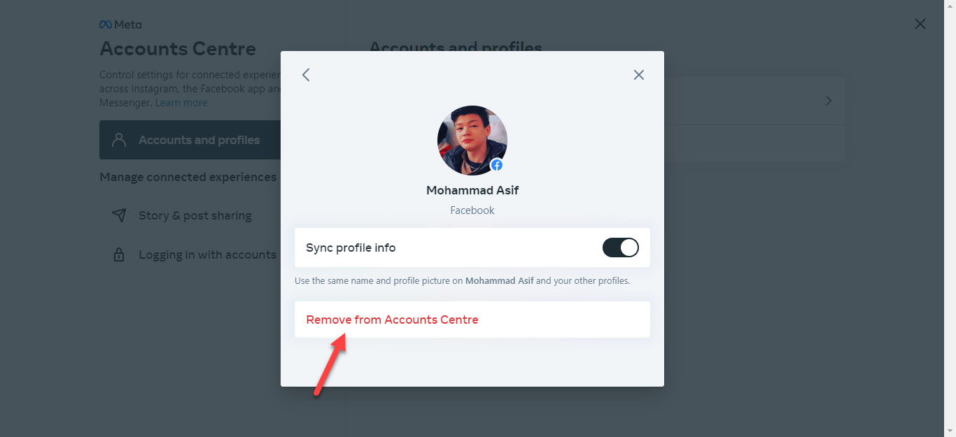 Unlink Facebook Account From Instagram