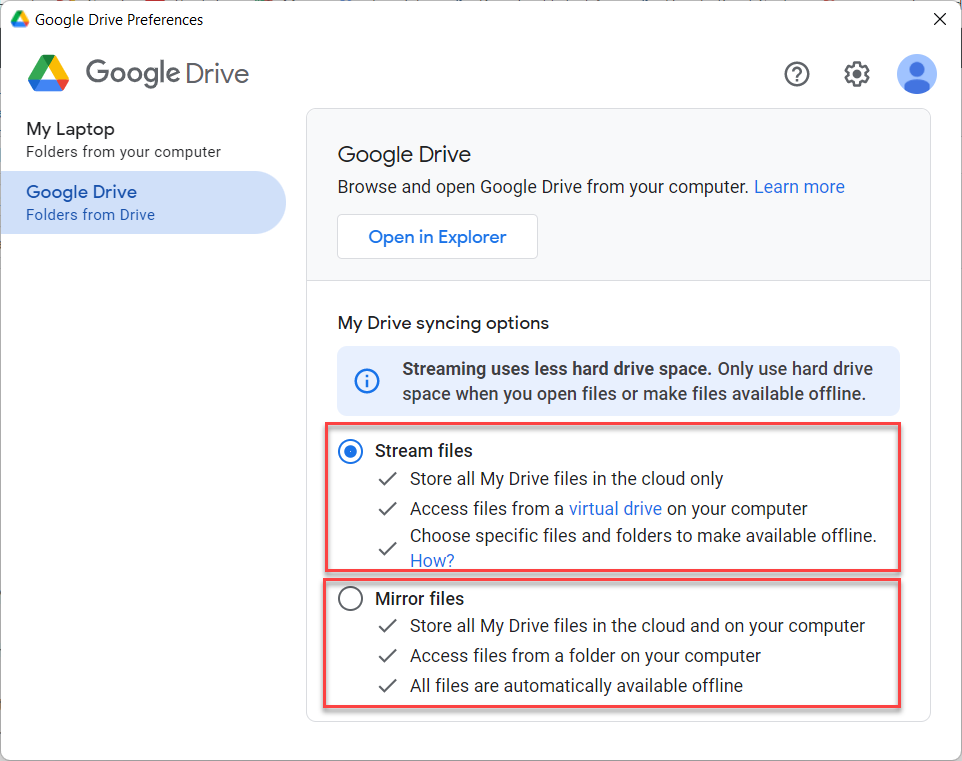 Set Up Google Drive For Desktop on Windows 11
