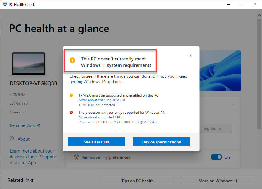 Download PC Health Check