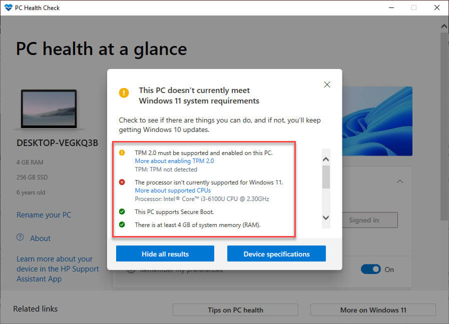 Download PC Health Check