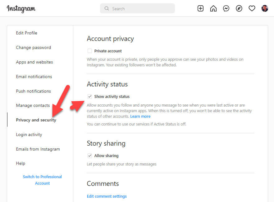 Hide Your Active Status on Instagram