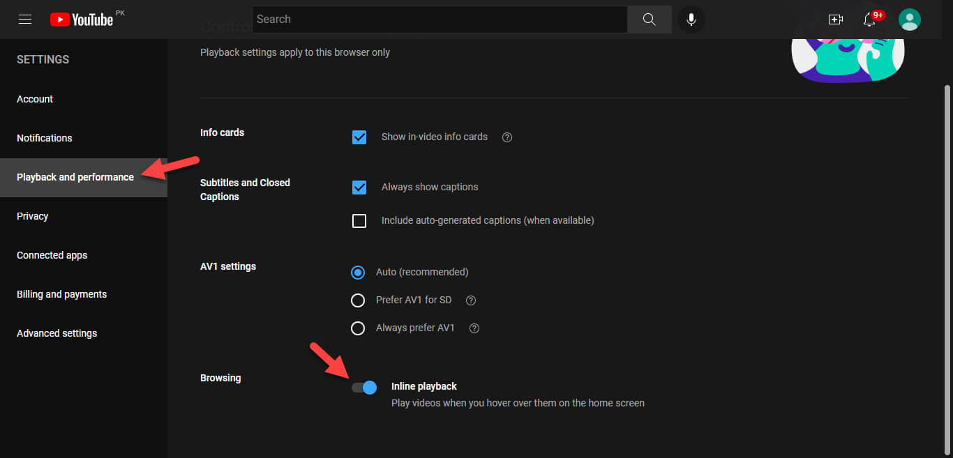 Turn Off Auto-Playing Thumbnail Preview