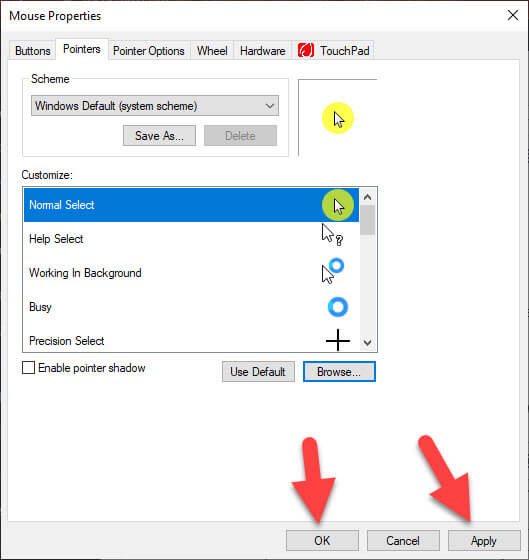 Get Yellow Circle Around Mouse Pointer