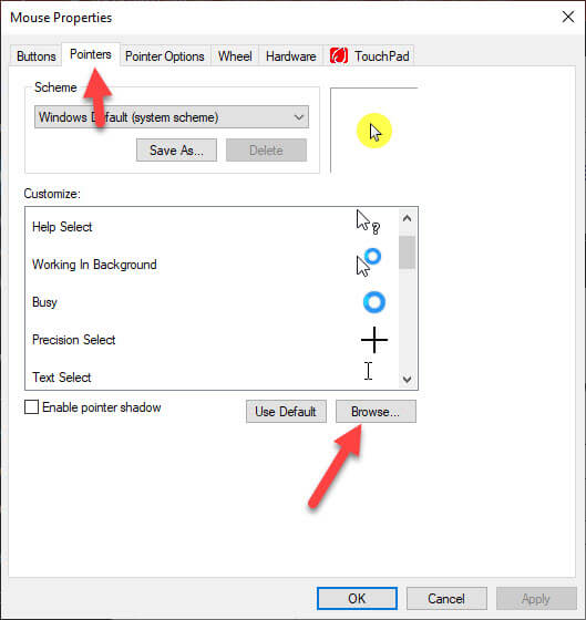 Get Yellow Circle Around Mouse Pointer