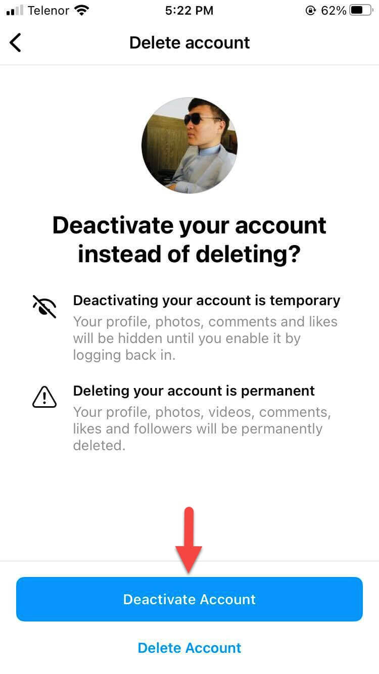 Delete Instagram Account on iPhone Permanently