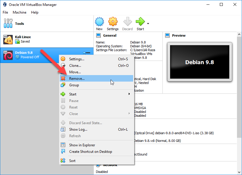 Completely Delete a Virtual Machine on Windows