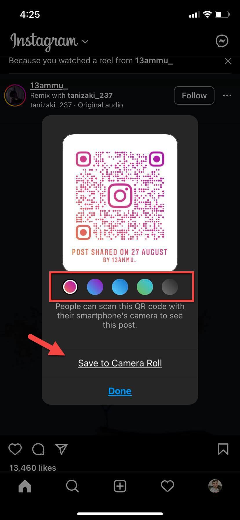 Share Instagram Posts Via QR Code