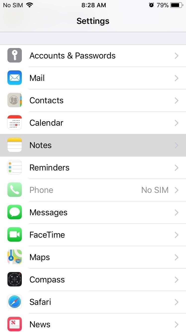 Reset Forgotten Notes App Password