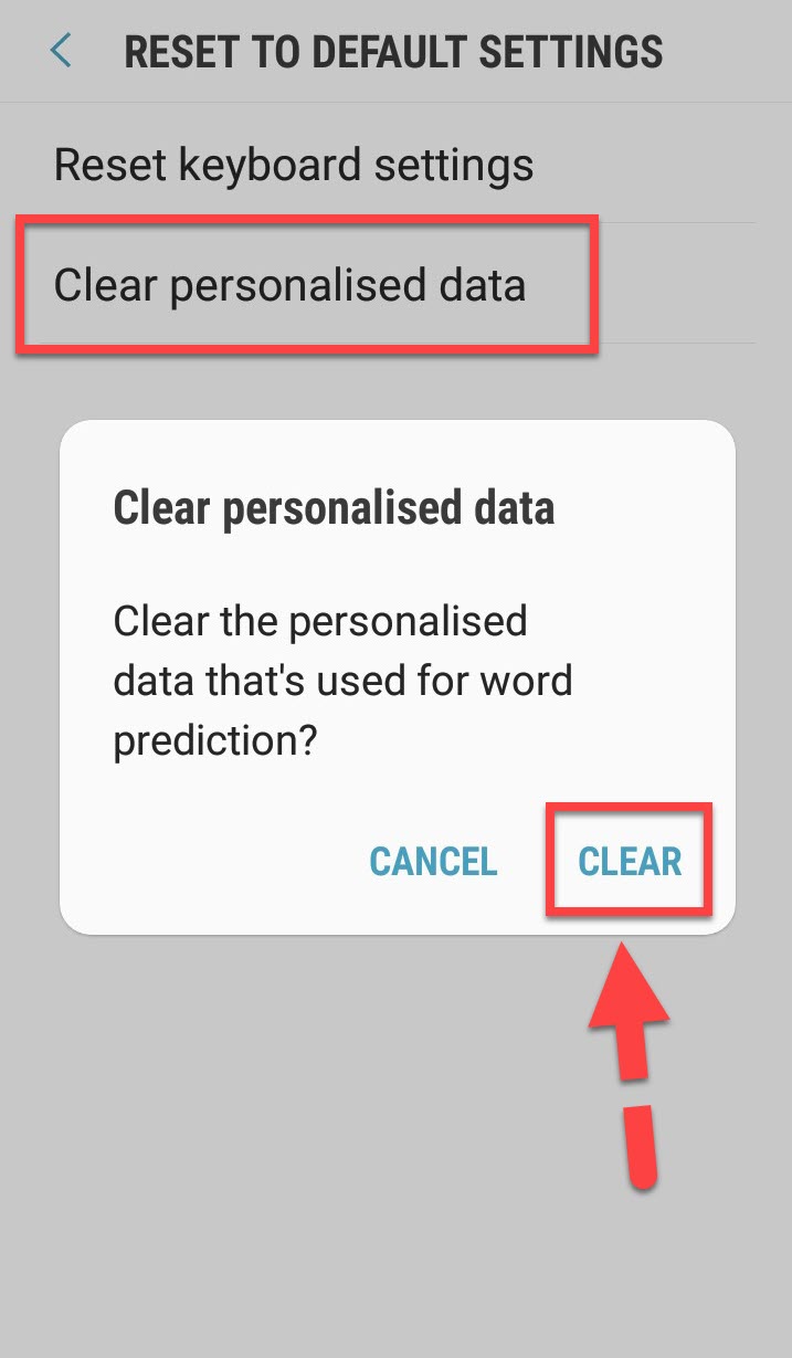 Clear or Reset Android Keyboard History