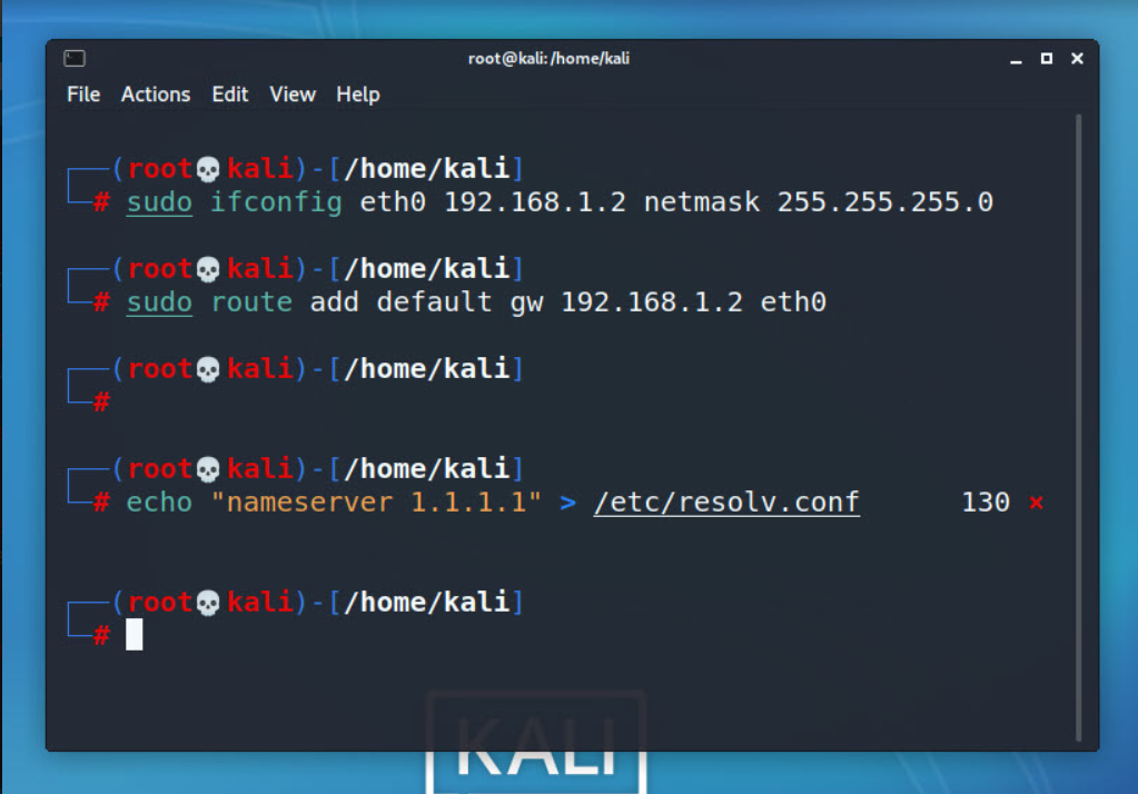Set Static IP Address in Kali Linux