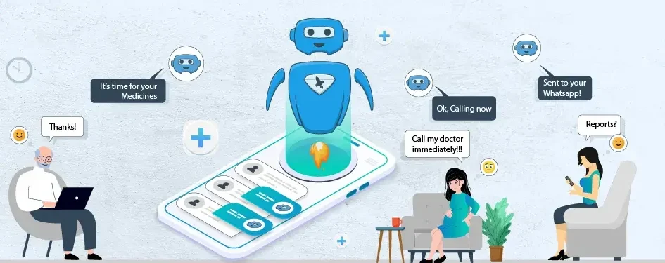 alt="Conversational AI architecture in healthcare sector"