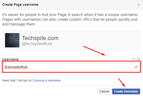 Change Facebook Page URL