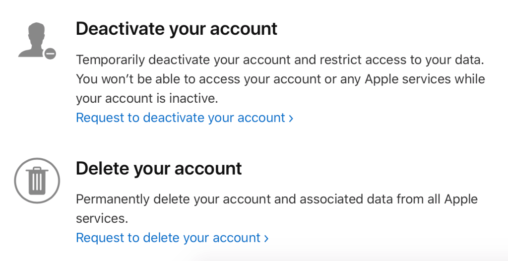 Delete an Apple ID Account
