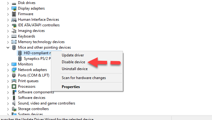 Turn Off Touchpad Windows 10