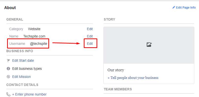 Change Facebook Page URL