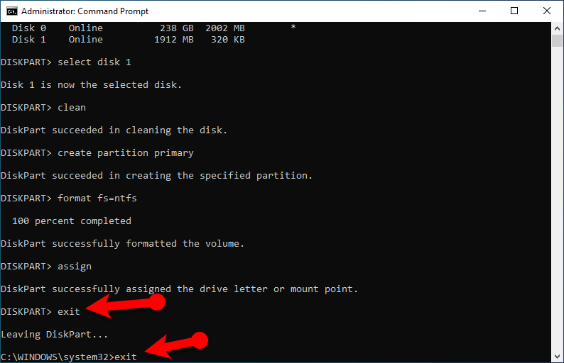 Format USB Flash Drive from Command Prompt