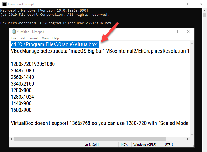 Fix macOS Big Sur Screen Resolution on VirtualBox