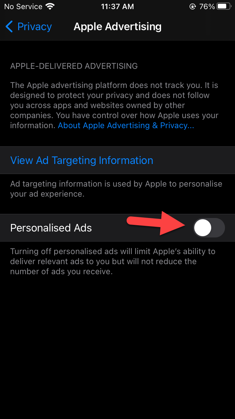 Block Apple Ad Tracking on iPhone