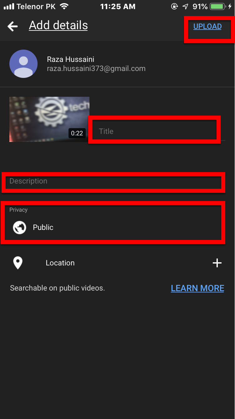 Upload Videos to YouTube With iPhone