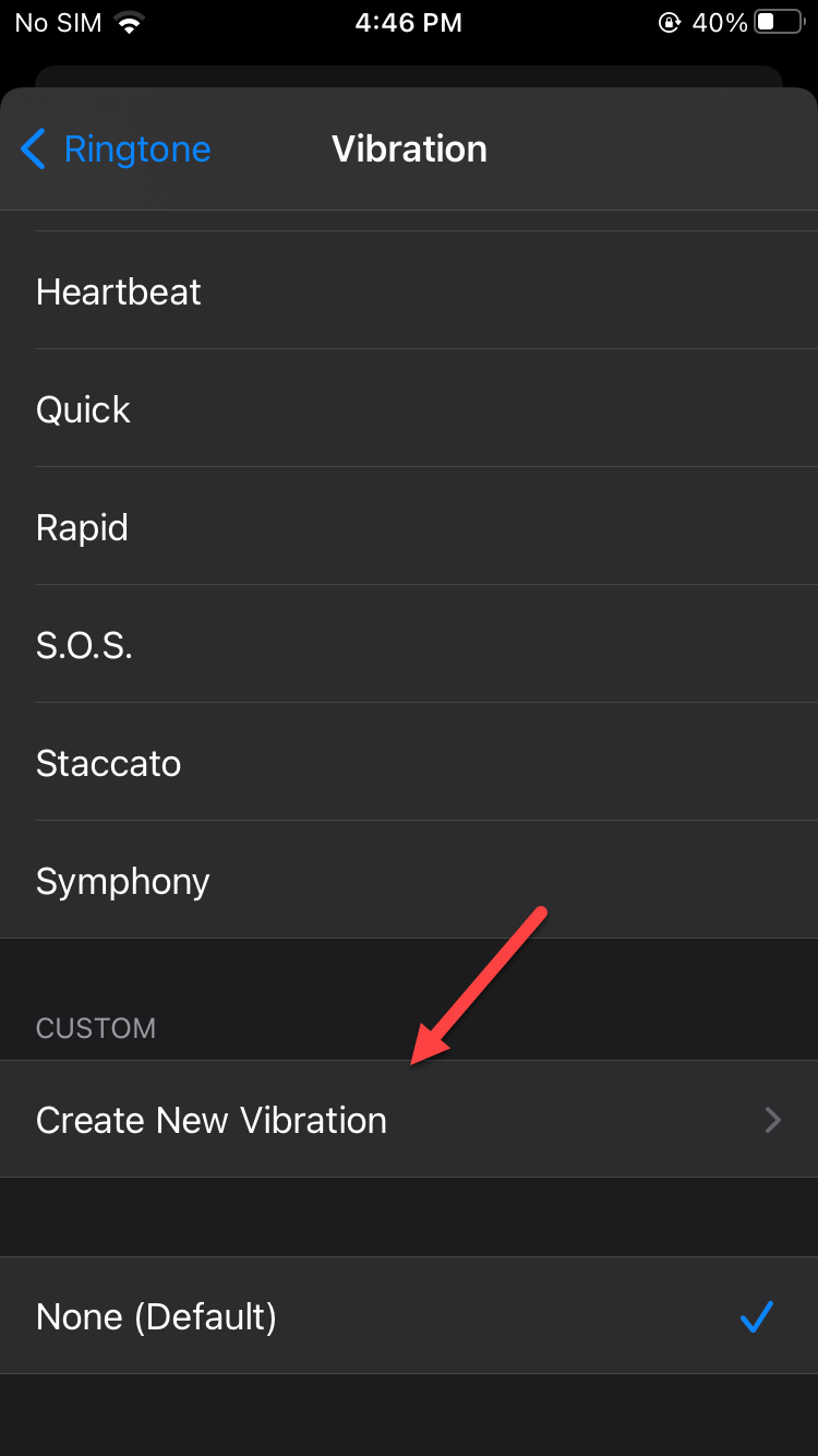 Custom Vibration Alert For a Contact on iPhone
