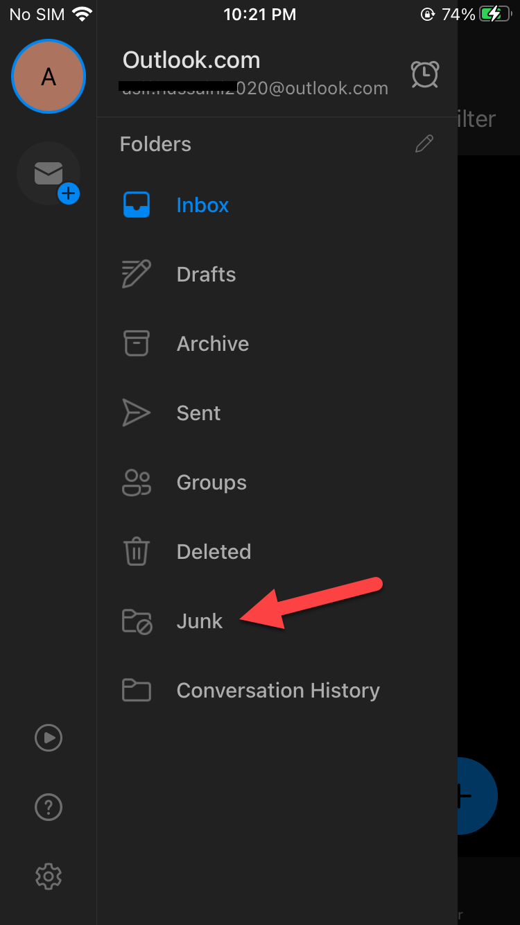 Find Junk and Spam Email Folder