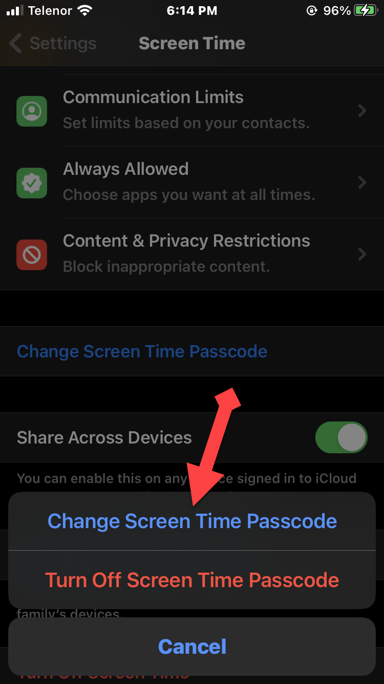 Reset Screen Time Passcode on iPhone
