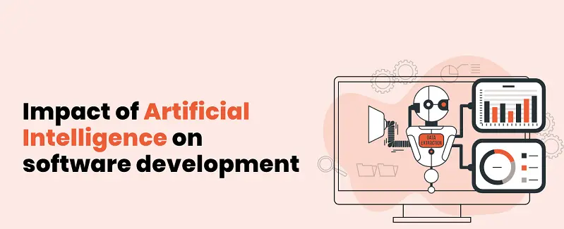 alt="An image with a text saying "Impact of artificial intelligence on software development""