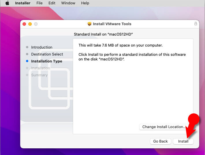 Install VMware Tools on macOS Monterey