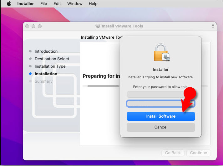 Install VMware Tools on macOS Monterey