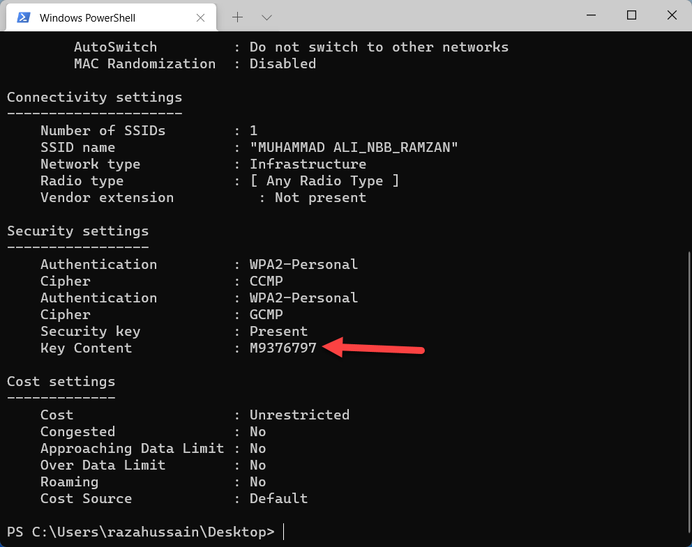 Find Wi-Fi Password on Windows 11